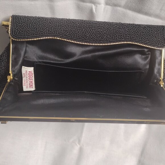 ❤️1950s VOGUEMONT Micro Beaded Floral Petit Point Evening Bag Purse - Pristine - Picture 7 of 9